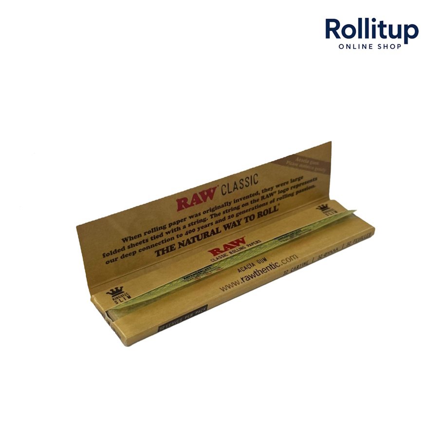 RAW Classic King Size Rolling Papers | Single Pack | Unbleached Slow Burn - Image 2