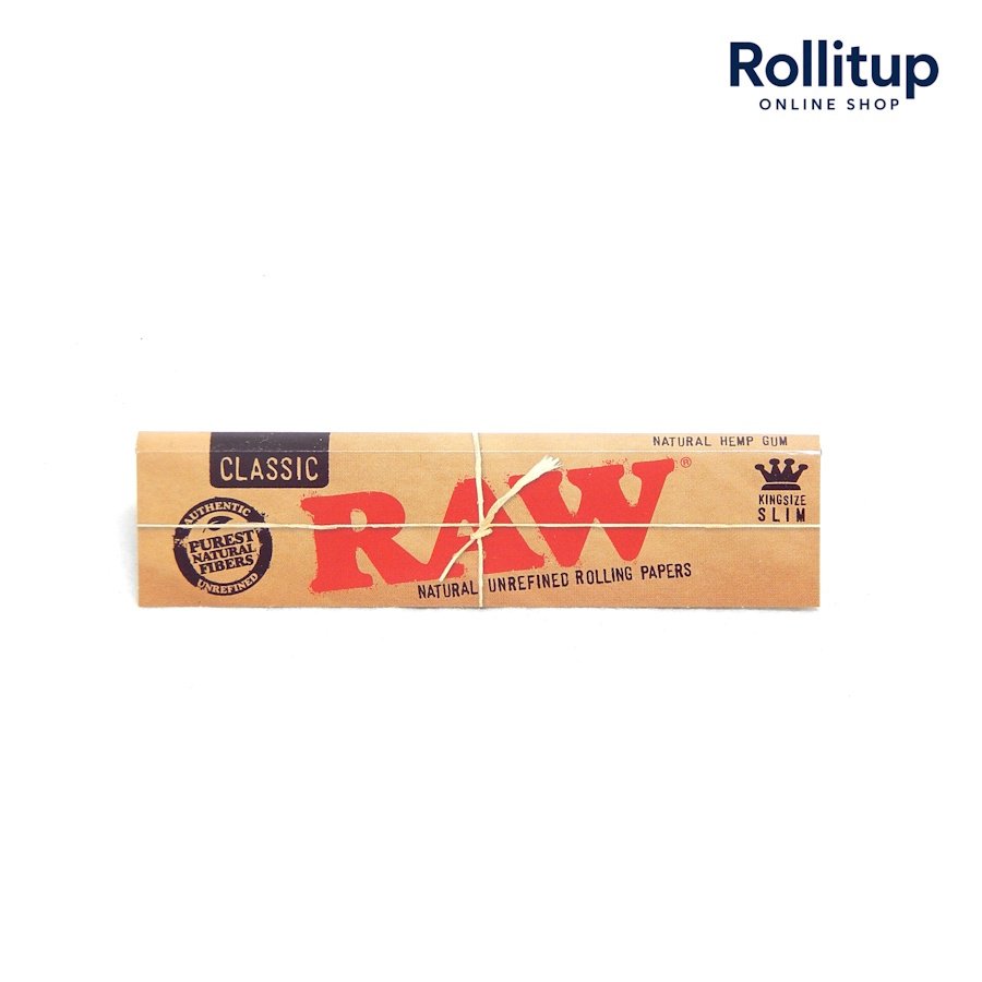 RAW Classic King Size Rolling Papers | Single Pack | Unbleached Slow Burn