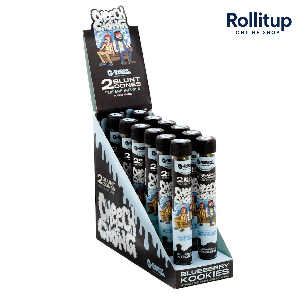 G-Rollz × Cheech & Chong 2 Blunt Cones | Blueberry Kookies - Image 2