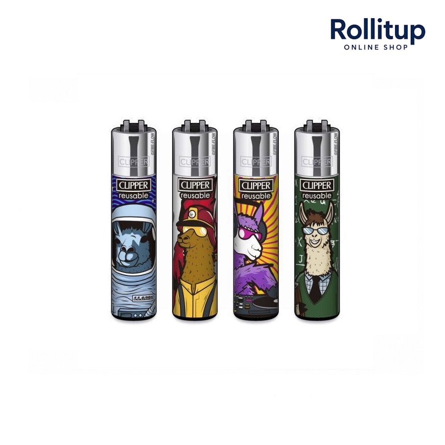 Clipper Llama Work Lighter | Refillable Flint | Assorted Design