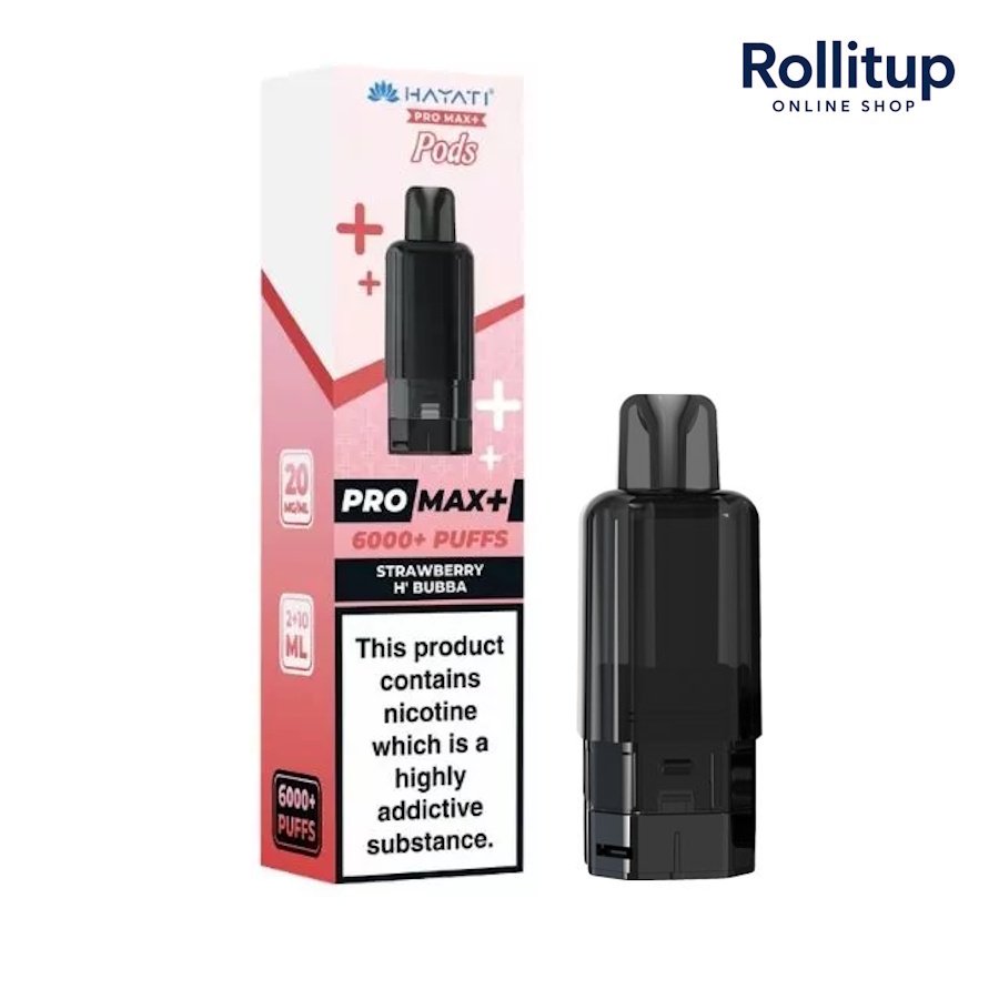 Hayati Pro Max+ Pods | Strawberry H'Bubba | 20mg | 6000+ Puffs